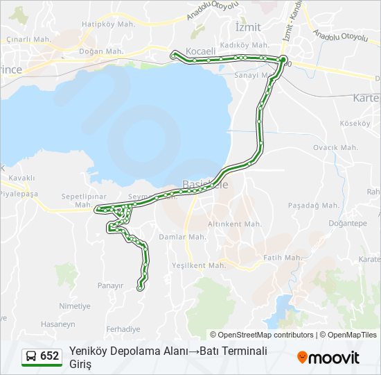 652 bus Line Map