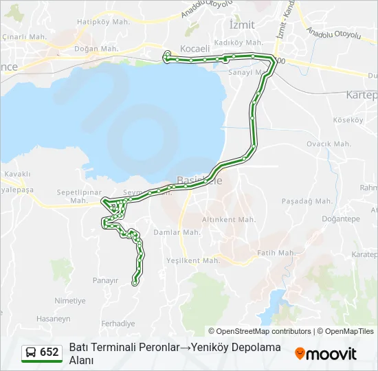 652 Bus Line Map
