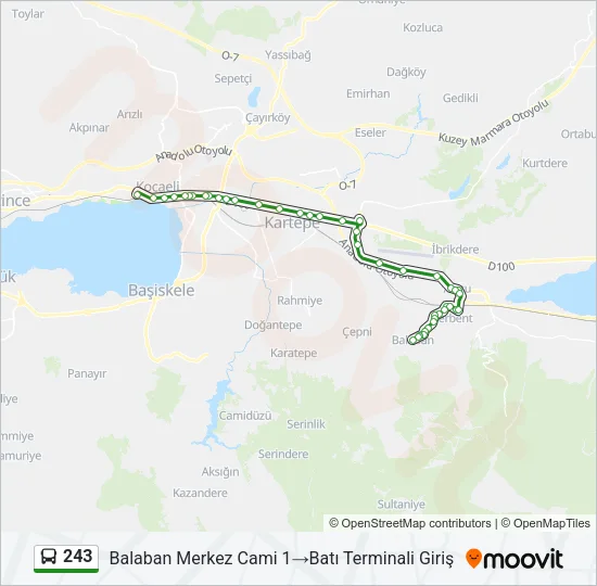 243 Bus Line Map
