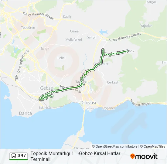 397 Bus Line Map