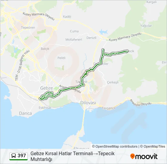 397 Bus Line Map