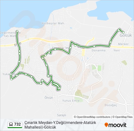 732 Bus Line Map