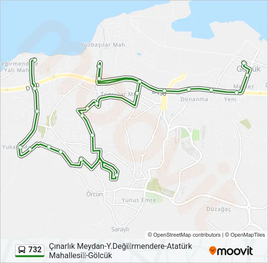 732 Bus Line Map