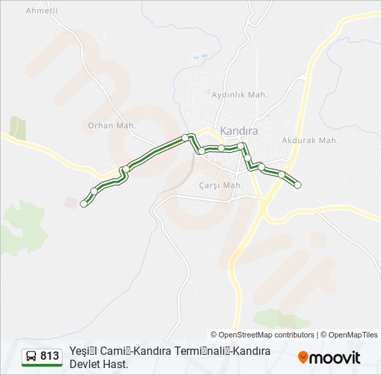 813 bus Line Map