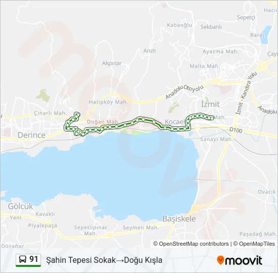 91 Bus Line Map
