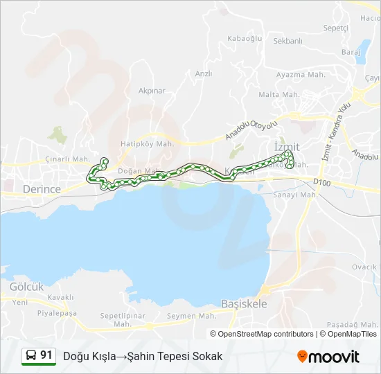 91 Bus Line Map