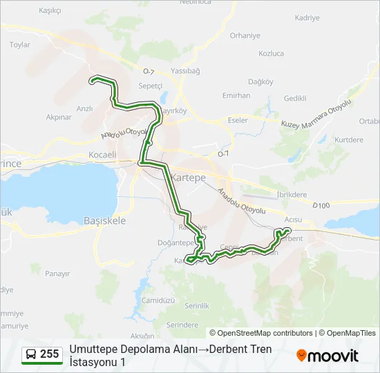 255 Bus Line Map