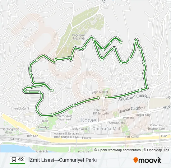 42 Bus Line Map