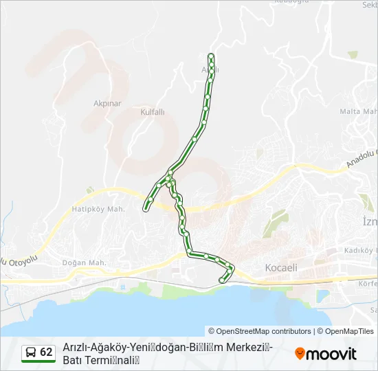 62 Bus Line Map