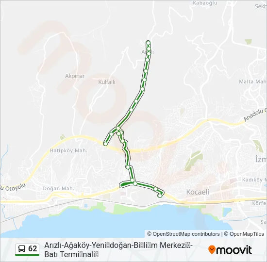 62 Bus Line Map
