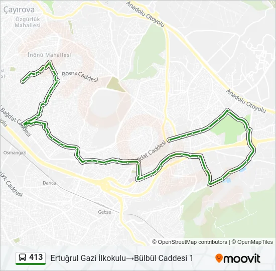 413 Bus Line Map