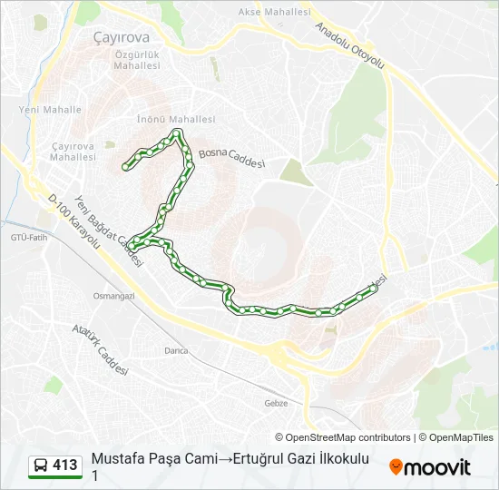 413 Bus Line Map
