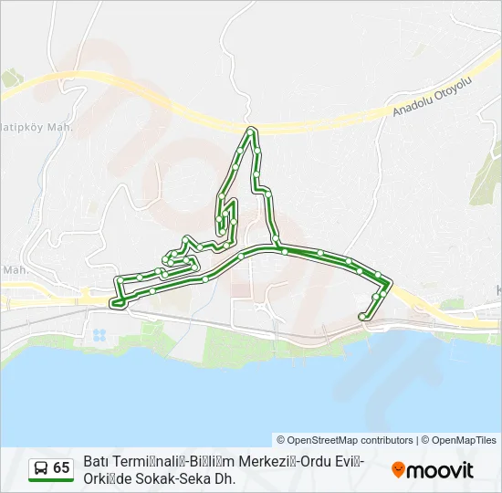 65 Bus Line Map