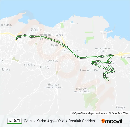 671 Bus Line Map