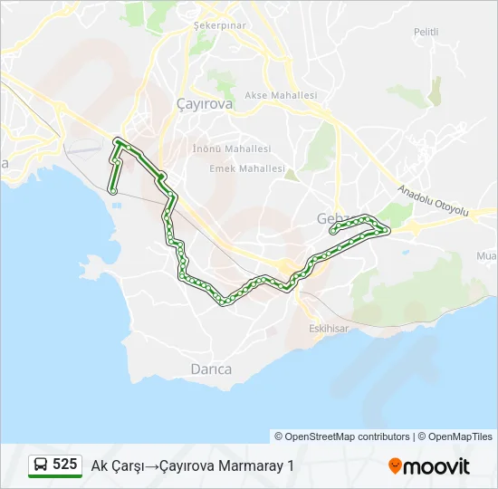 525 Bus Line Map