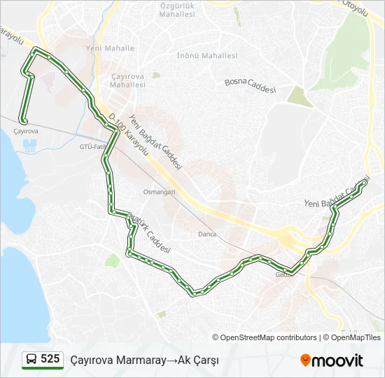 525 Bus Line Map