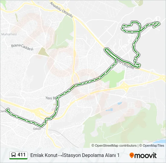 411 Bus Line Map