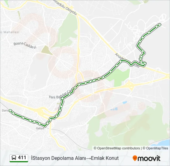411 Bus Line Map