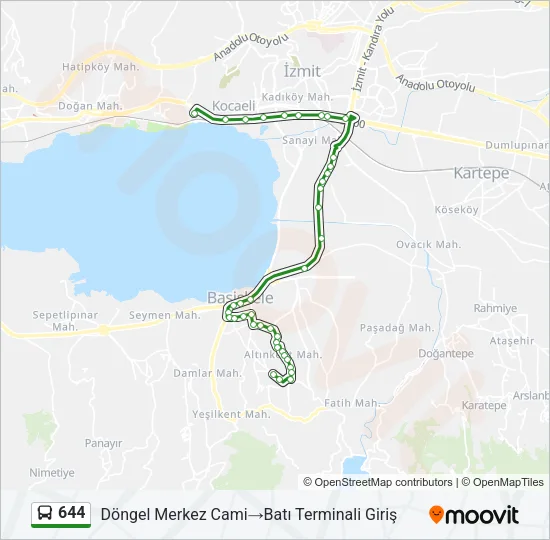 644 Bus Line Map