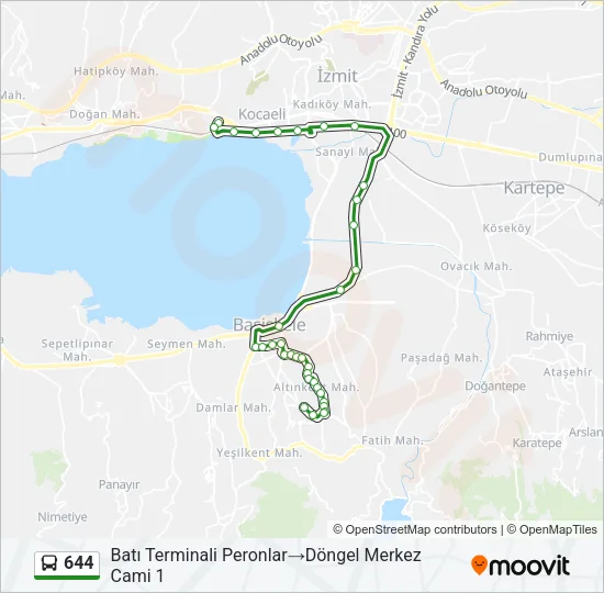 644 Bus Line Map