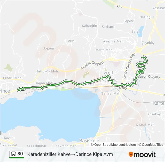 80 Bus Line Map
