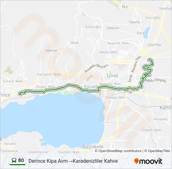 80 Bus Line Map