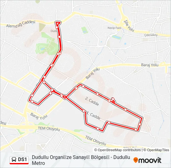 DS1 Bus Line Map