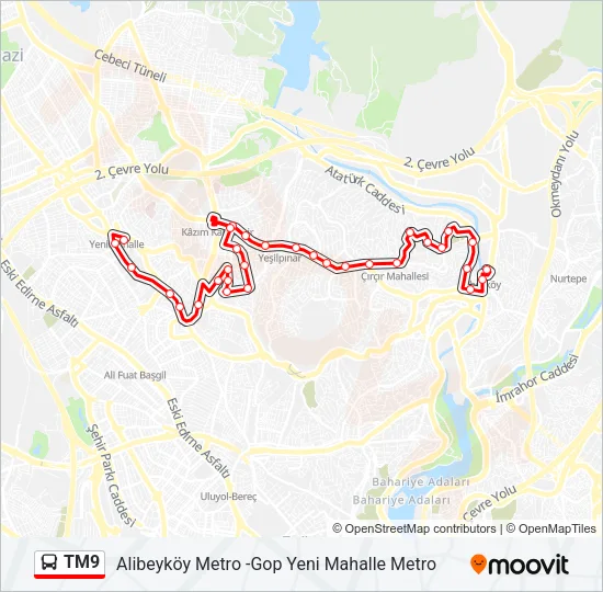 TM9 Bus Line Map