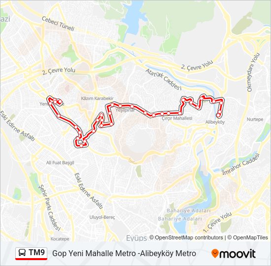 TM9 Bus Line Map