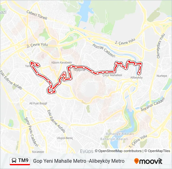 TM9 Bus Line Map
