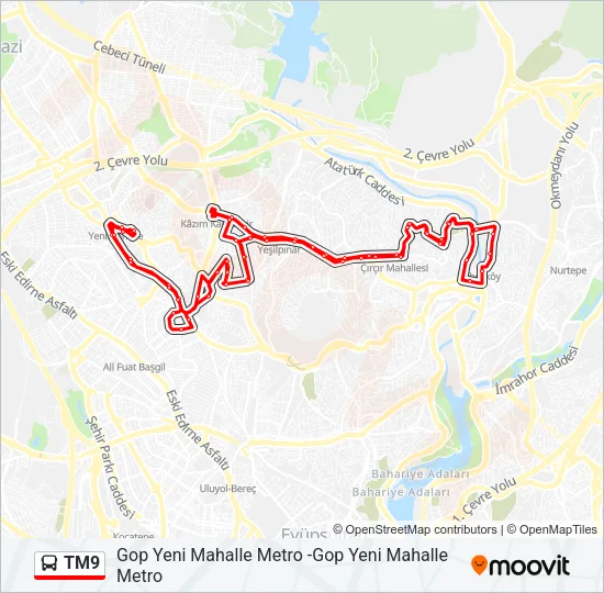 TM9 Bus Line Map