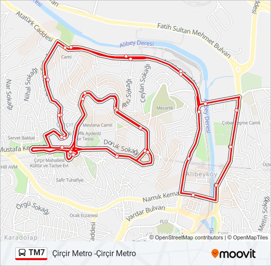 TM7 bus Line Map