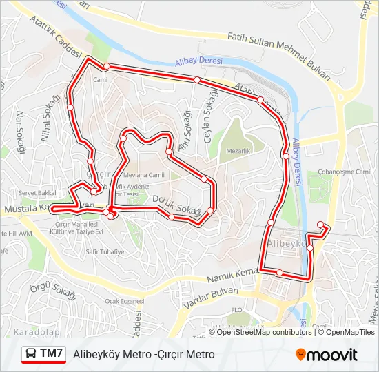 TM7 Bus Line Map