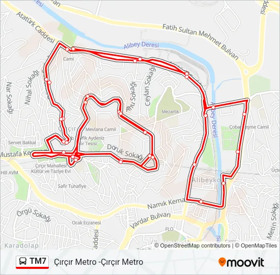 TM7 Bus Line Map