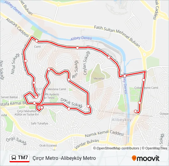 TM7 Bus Line Map