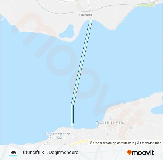GÖLCÜK - DERINCE - T.ÇIFTLIK - D.DERE Ferry Line Map