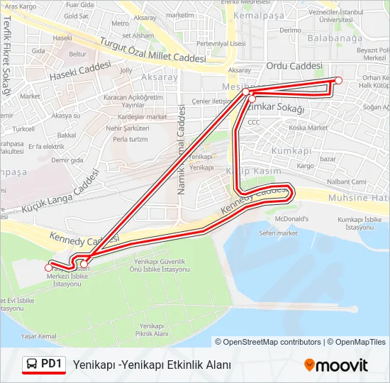 PD1 Bus Line Map