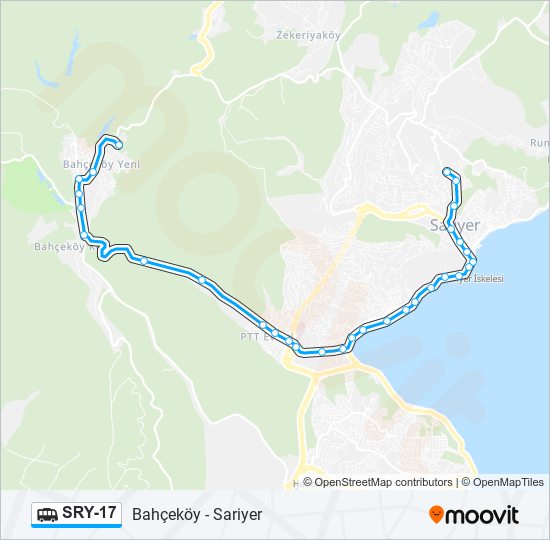 SRY-17 minibüs / dolmuş Hattı Haritası