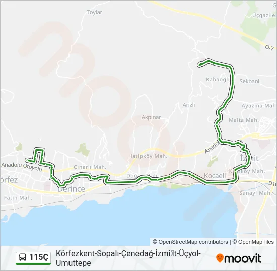 115Ç Bus Line Map