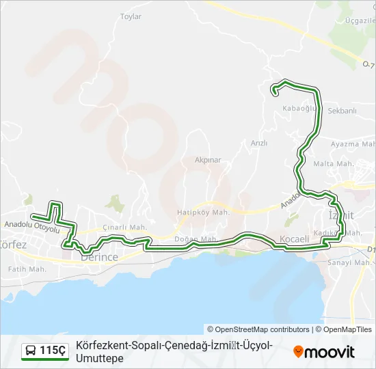 115Ç Bus Line Map