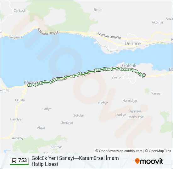 753 Bus Line Map