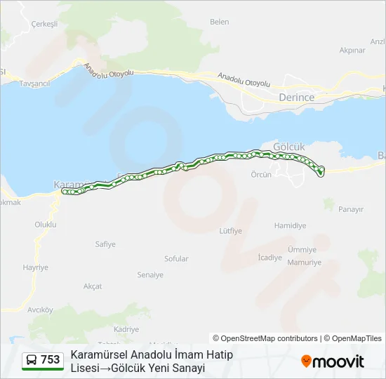 753 Bus Line Map