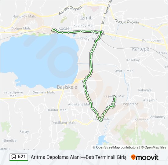 621 Bus Line Map