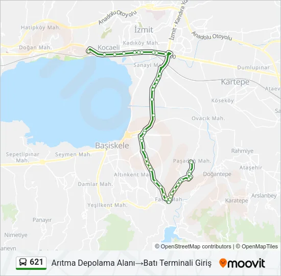 621 Bus Line Map
