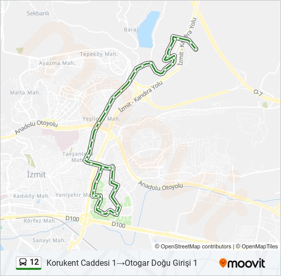 12 bus Line Map