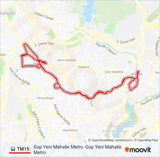 TM15 Bus Line Map