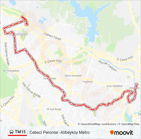TM15 Bus Line Map