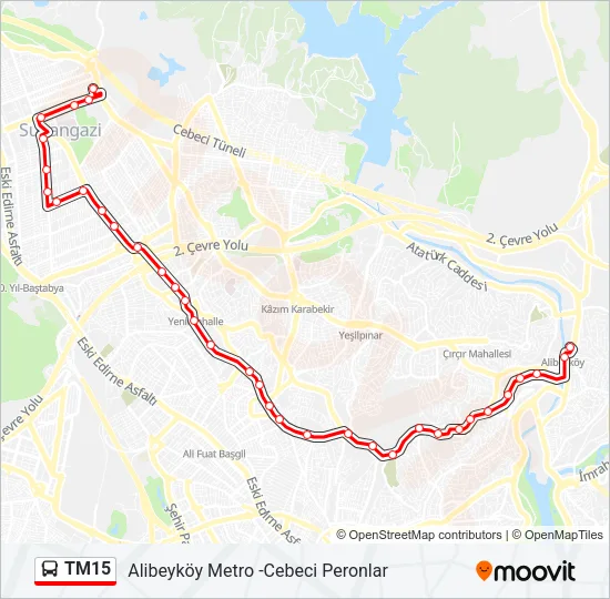 TM15 Bus Line Map