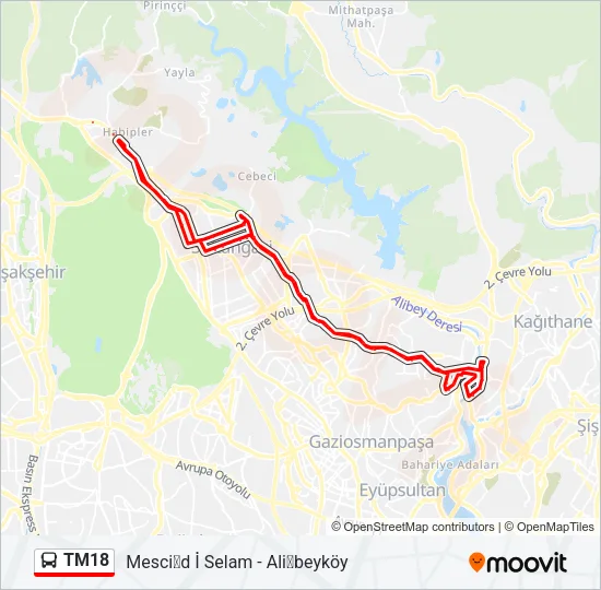 TM18 Bus Line Map