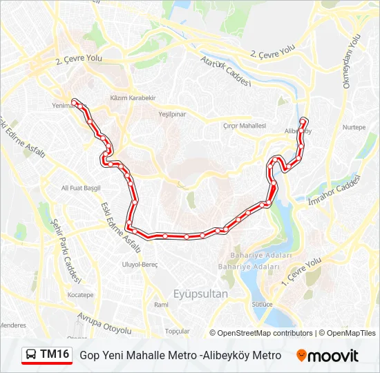 TM16 Bus Line Map